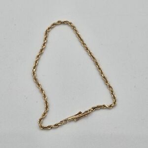 14k Yellow Gold Rope Twist Chain Bracelet